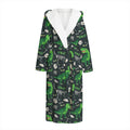 T-Rex And Dino Fossil Pattern Print Hooded Bathrobe