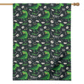 T-Rex And Dino Fossil Pattern Print House Flag