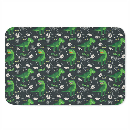 T-Rex And Dino Fossil Pattern Print Indoor Door Mat
