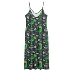 T-Rex And Dino Fossil Pattern Print Jersey Midi Cami Dress