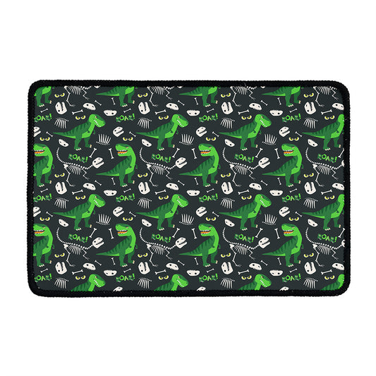 T-Rex And Dino Fossil Pattern Print Kitchen Mat