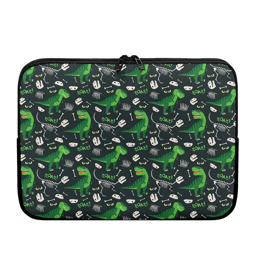 T-Rex And Dino Fossil Pattern Print Laptop Sleeve