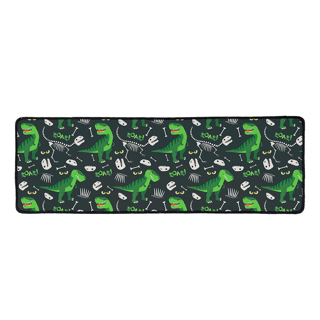 T-Rex And Dino Fossil Pattern Print Long Kitchen Mat