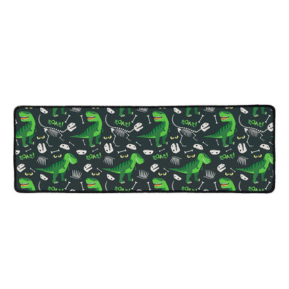 T-Rex And Dino Fossil Pattern Print Long Kitchen Mat
