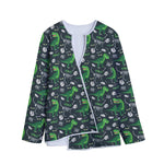 T-Rex And Dino Fossil Pattern Print Long Sleeve Short Coat