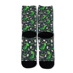 T-Rex And Dino Fossil Pattern Print Long Socks