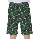 T-Rex And Dino Fossil Pattern Print Men's Beach Shorts