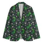 T-Rex And Dino Fossil Pattern Print Men's Blazer