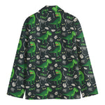 T-Rex And Dino Fossil Pattern Print Men's Blazer