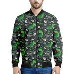 T-Rex And Dino Fossil Pattern Print Men's Bomber Jacket