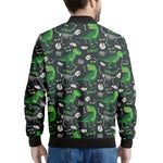 T-Rex And Dino Fossil Pattern Print Men's Bomber Jacket