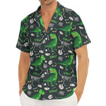 T-Rex And Dino Fossil Pattern Print Men's Deep V-Neck Shirt