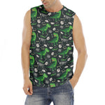 T-Rex And Dino Fossil Pattern Print Men's Fitness Tank Top