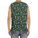 T-Rex And Dino Fossil Pattern Print Men's Fitness Tank Top