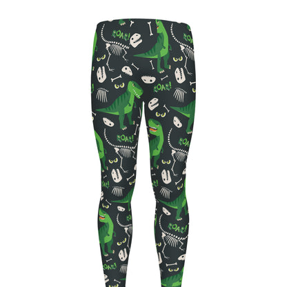 T-Rex And Dino Fossil Pattern Print Men's leggings