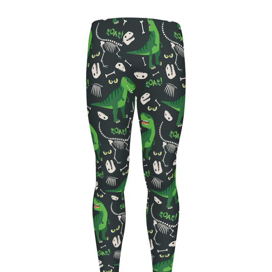 T-Rex And Dino Fossil Pattern Print Men's leggings