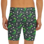 T-Rex And Dino Fossil Pattern Print Men's Long Boxer Briefs