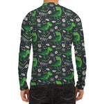 T-Rex And Dino Fossil Pattern Print Men's Long Sleeve Rash Guard