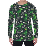 T-Rex And Dino Fossil Pattern Print Men's Long Sleeve T-Shirt