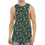 T-Rex And Dino Fossil Pattern Print Men's Muscle Tank Top