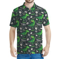 T-Rex And Dino Fossil Pattern Print Men's Polo Shirt
