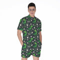 T-Rex And Dino Fossil Pattern Print Men's Romper
