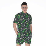 T-Rex And Dino Fossil Pattern Print Men's Rompers
