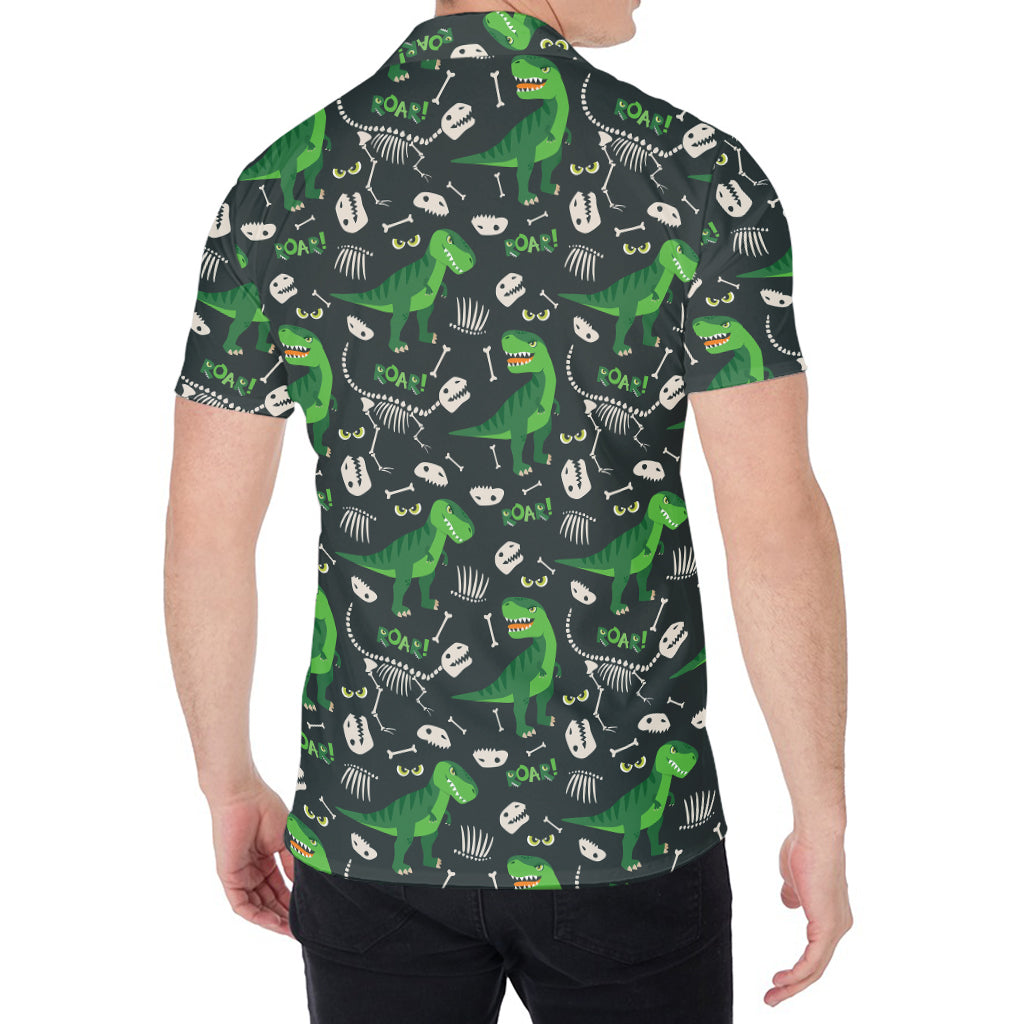 T-Rex And Dino Fossil Pattern Print Men's Shirt