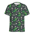 T-Rex And Dino Fossil Pattern Print Men's Athletic T-Shirt