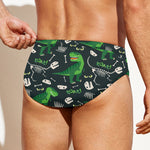 T-Rex And Dino Fossil Pattern Print Men's Swim Briefs