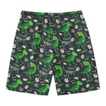 T-Rex And Dino Fossil Pattern Print Men's Swim Trunks