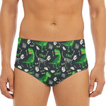 T-Rex And Dino Fossil Pattern Print Men's Triangle Swim Briefs
