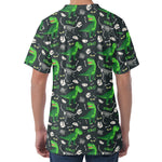T-Rex And Dino Fossil Pattern Print Men's Velvet T-Shirt