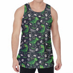 T-Rex And Dino Fossil Pattern Print Men's Velvet Tank Top