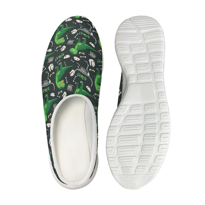 T-Rex And Dino Fossil Pattern Print Mesh Casual Shoes