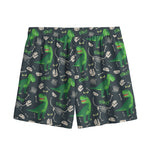 T-Rex And Dino Fossil Pattern Print Mesh Shorts