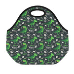 T-Rex And Dino Fossil Pattern Print Neoprene Lunch Bag
