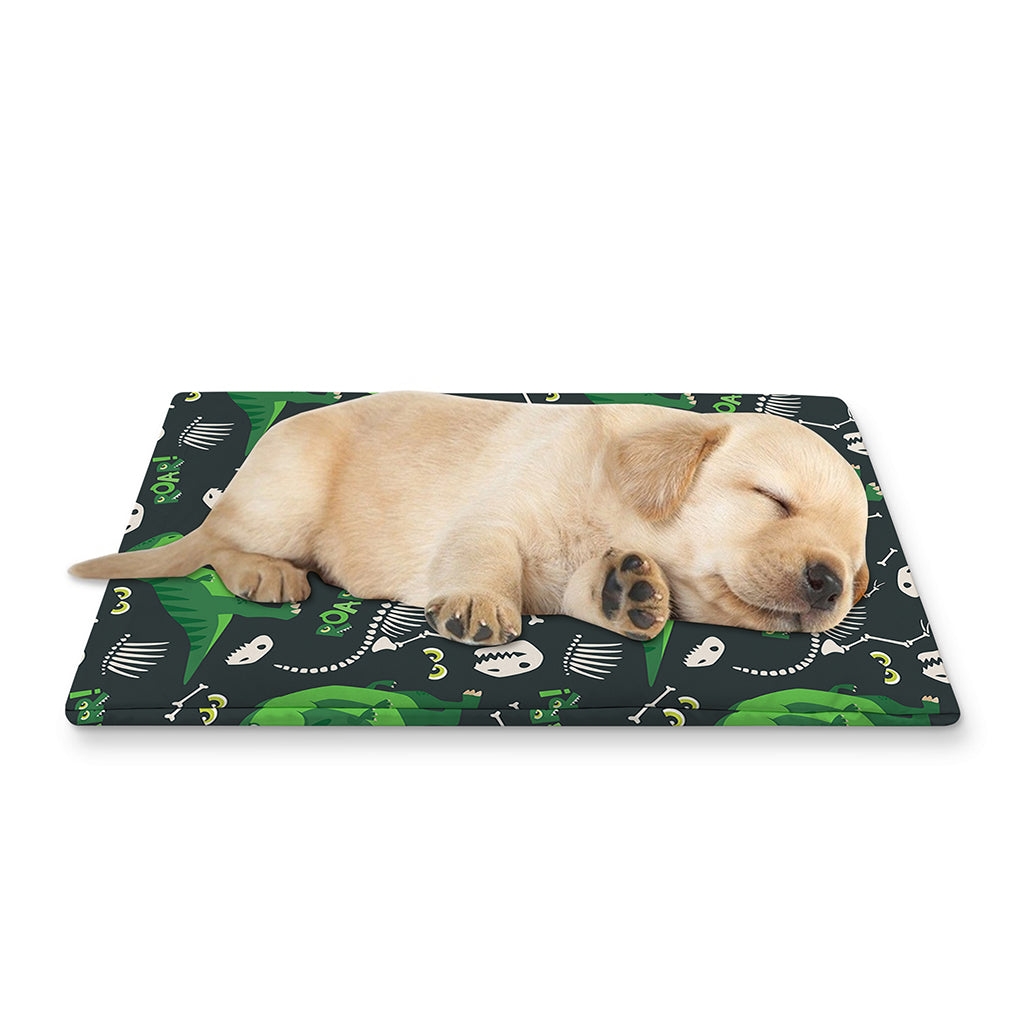T-Rex And Dino Fossil Pattern Print Pet Cooling Mat Cover