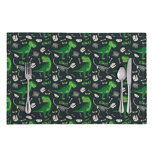 T-Rex And Dino Fossil Pattern Print Placemat