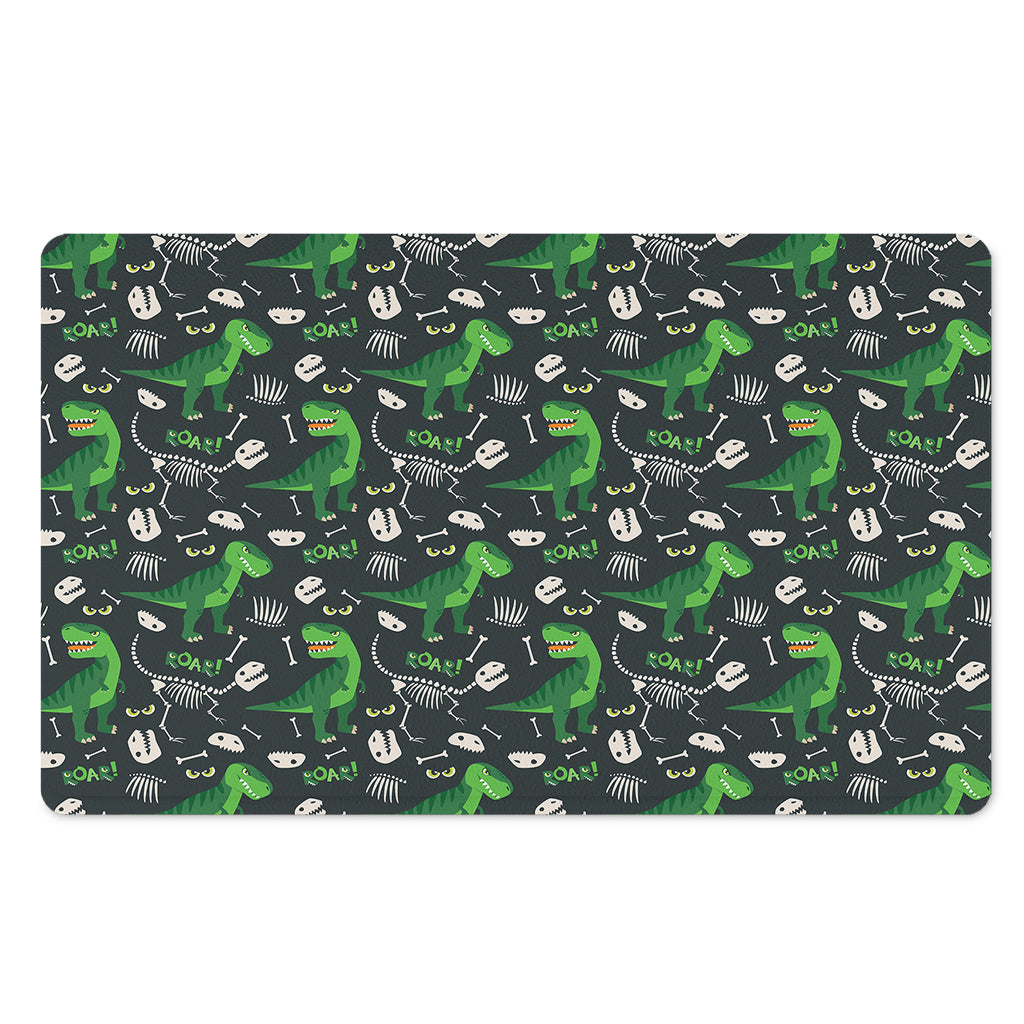 T-Rex And Dino Fossil Pattern Print Polyester Doormat