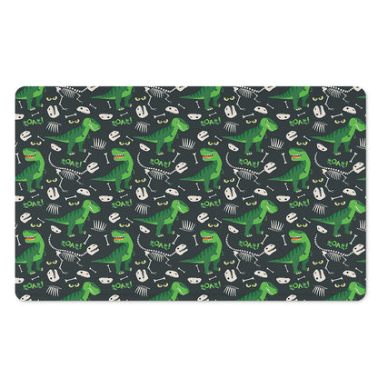 T-Rex And Dino Fossil Pattern Print Polyester Doormat