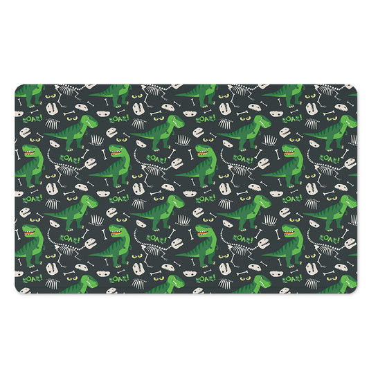 T-Rex And Dino Fossil Pattern Print Polyester Doormat