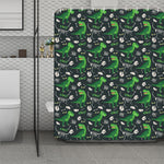 T-Rex And Dino Fossil Pattern Print Polyester Shower Curtain