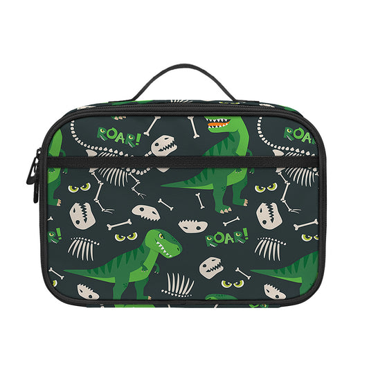 T-Rex And Dino Fossil Pattern Print Portable Lunch Bag