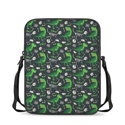 T-Rex And Dino Fossil Pattern Print Rectangular Crossbody Bag
