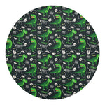 T-Rex And Dino Fossil Pattern Print Round Blanket