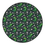 T-Rex And Dino Fossil Pattern Print Round Floor Mat