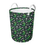 T-Rex And Dino Fossil Pattern Print Round Laundry Basket