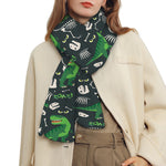 T-Rex And Dino Fossil Pattern Print Scarf