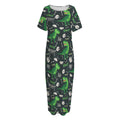 T-Rex And Dino Fossil Pattern Print Short Sleeve Long Nightdress